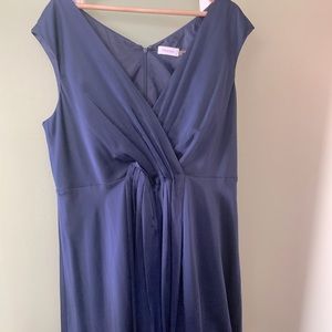 Calvin Klein Navy Blue Satin cocktail dress